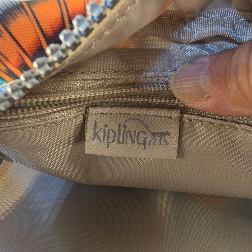 Kipling Crossbody Bag Blue Multi Shell Print Nylon Adjustable Strap Small - Picture 5 of 7